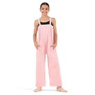 Bloch Girls Susan Velvet Jumpsuit Child 6X-7 Candy Pink - DanceSupplies.com