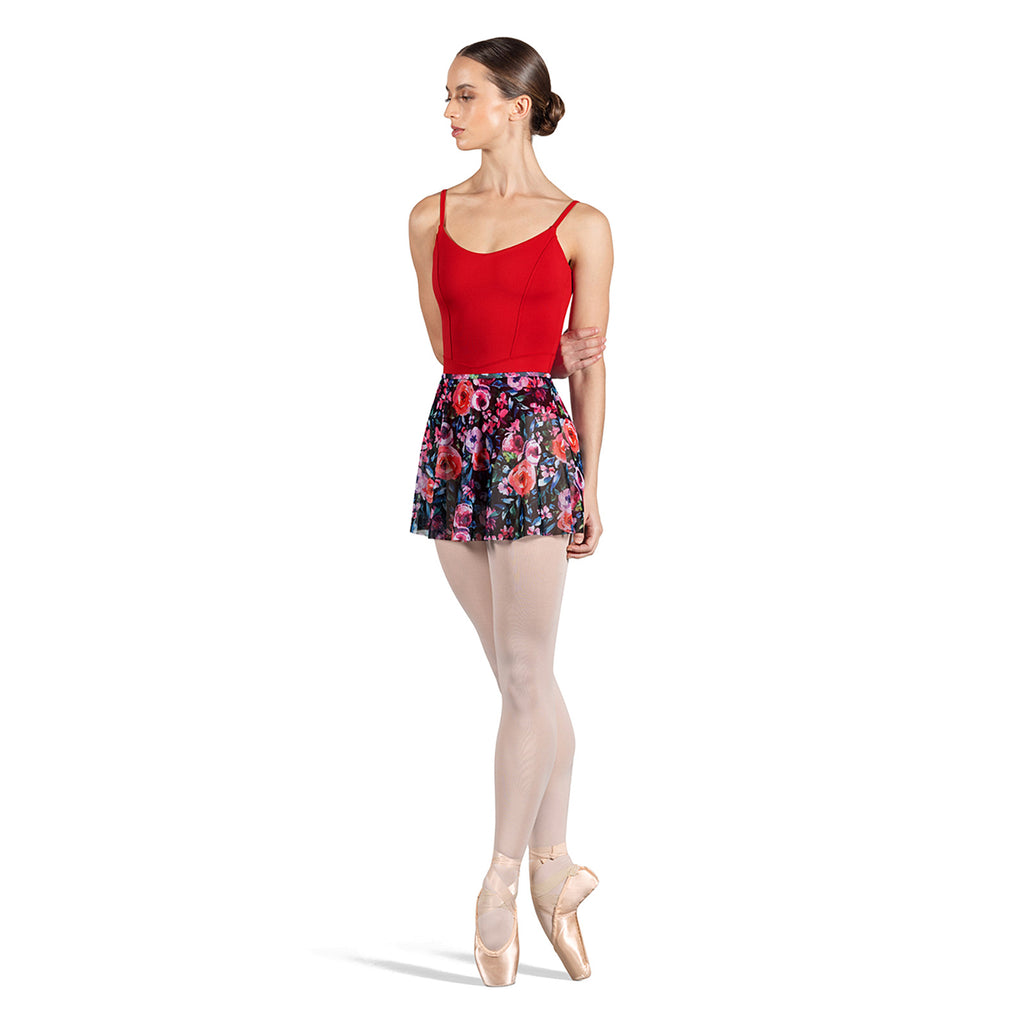 Bloch Adult Pull-On Mesh Floral Skirt Adult P/S Rose Floral - DanceSupplies.com