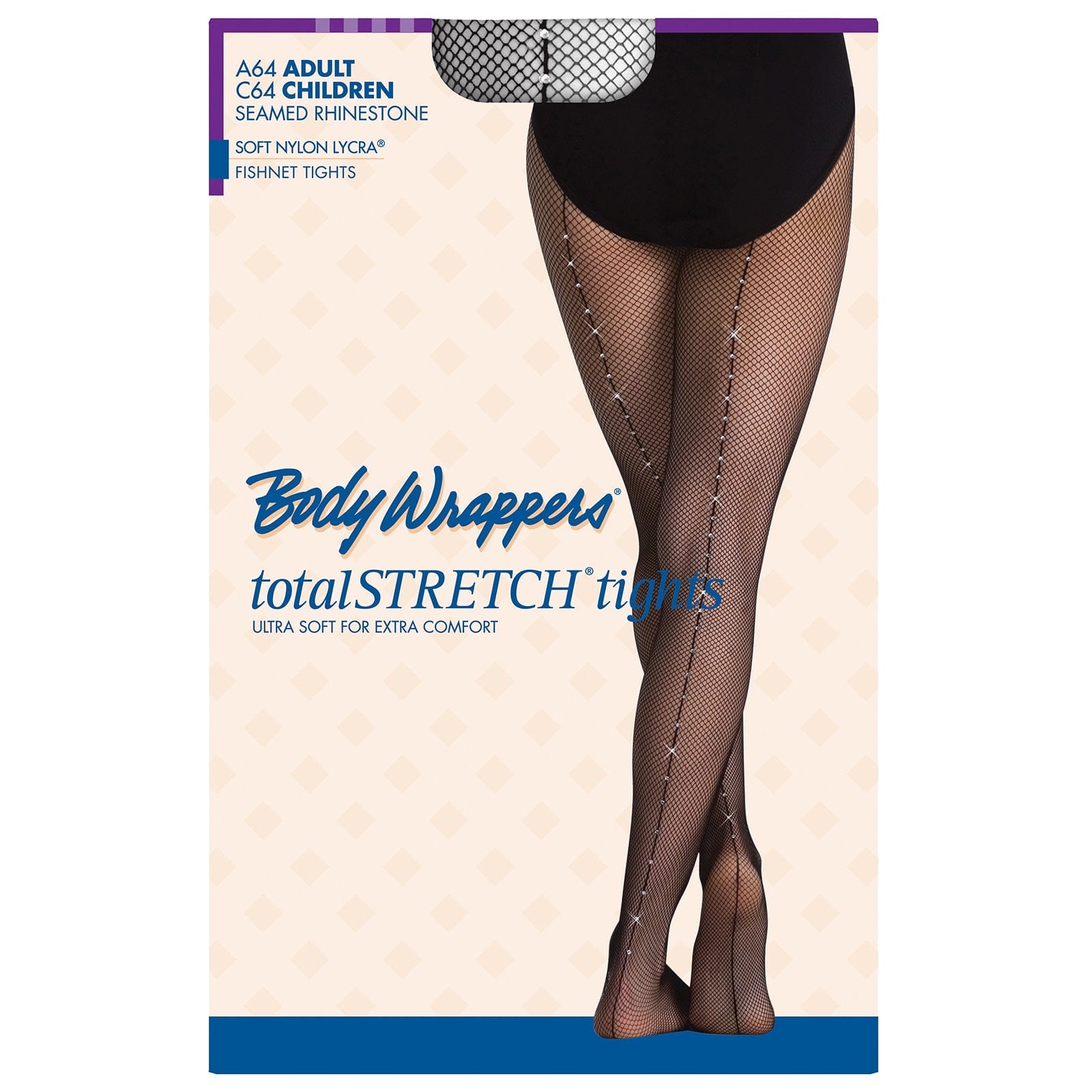 Body Wrappers Child Back Seam Fishnet Rhinestone Tights   - DanceSupplies.com