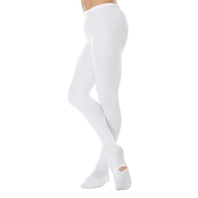 Body Wrappers Men's Convertible Tights Adult S White - DanceSupplies.com