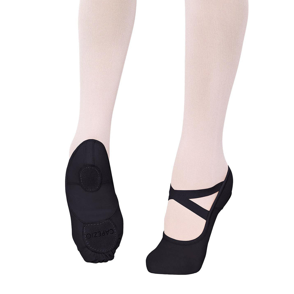 Capezio Child's Hanami Stretch Canvas Ballet Slippers - Black Child 8 Medium Black- DanceSupplies.com