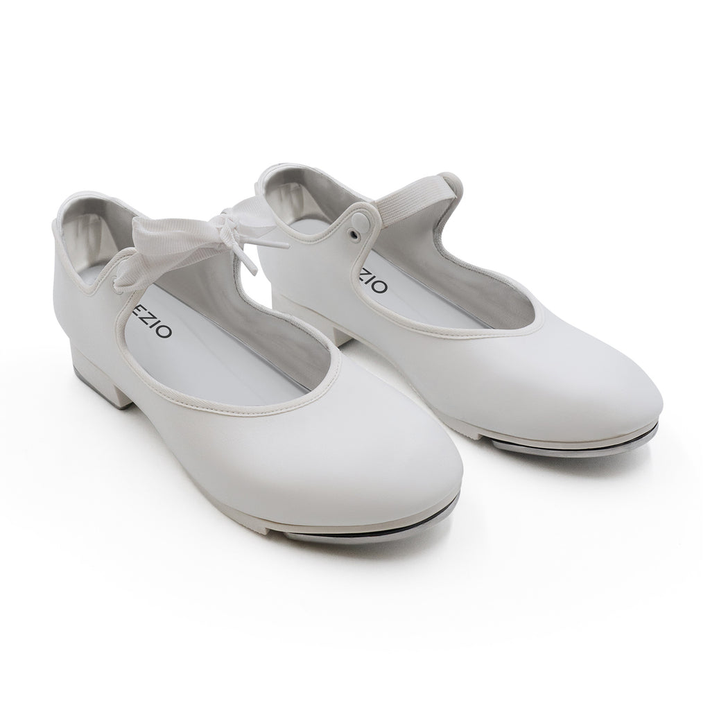Capezio Child's Shuffle Tap Tap Shoes - White   - DanceSupplies.com