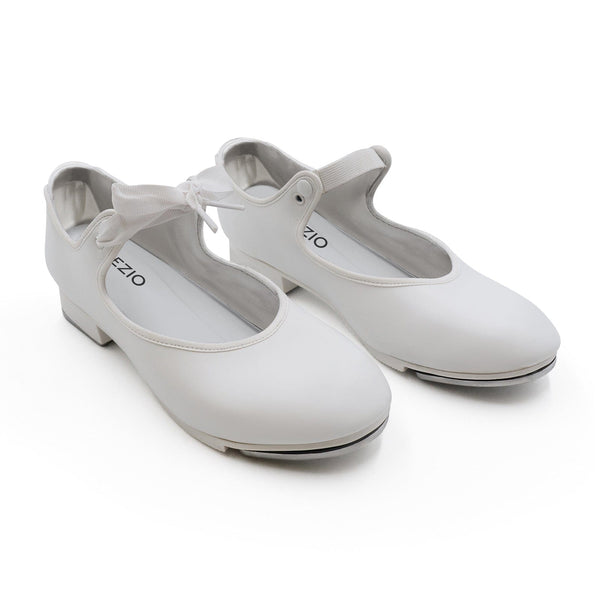 Capezio Child's Shuffle Tap Tap Shoes - White | DanceSupplies.com