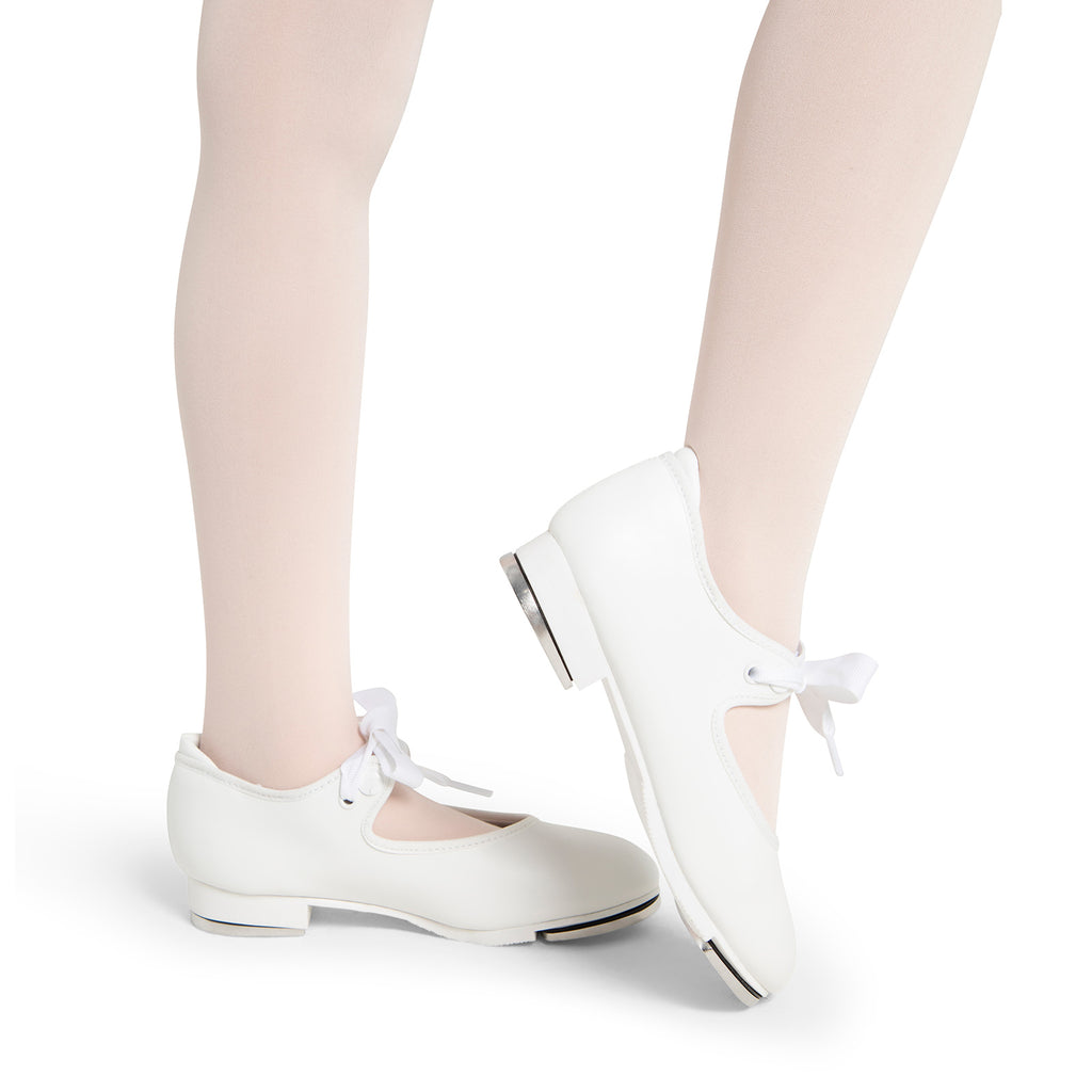 Capezio Child's Shuffle Tap Tap Shoes - White   - DanceSupplies.com
