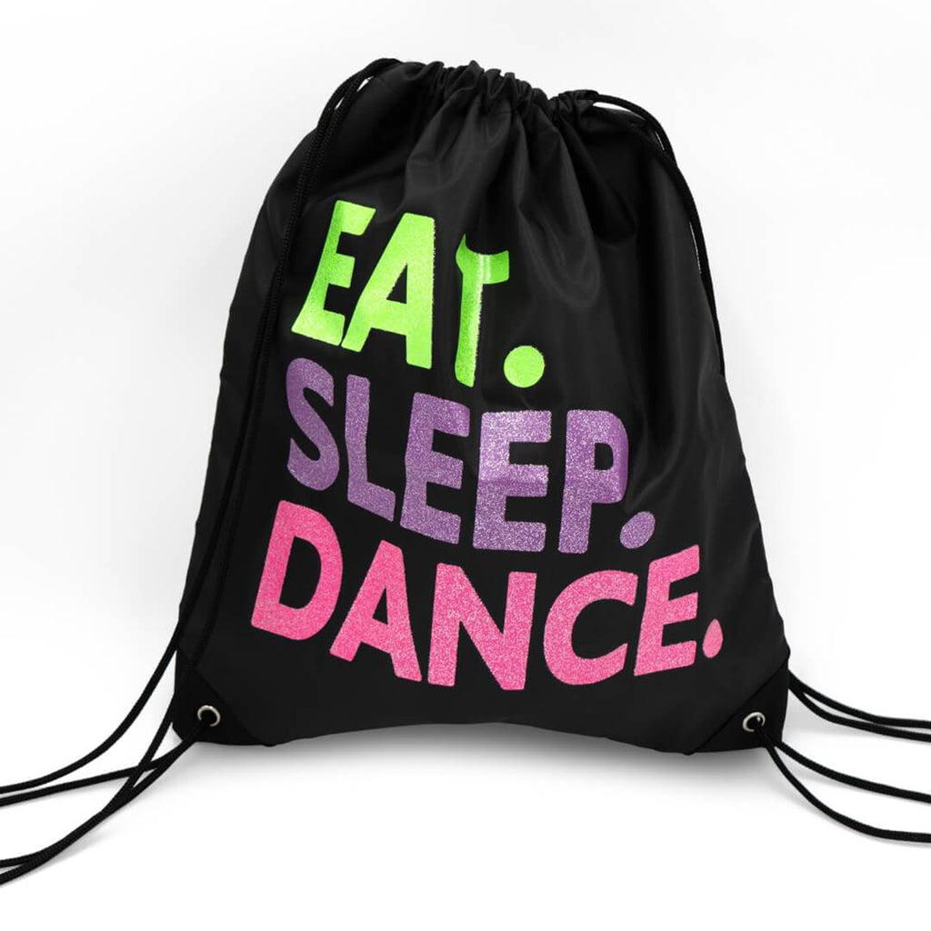 Capezio Eat Sleep Dance Drawstring Bag Black  - DanceSupplies.com