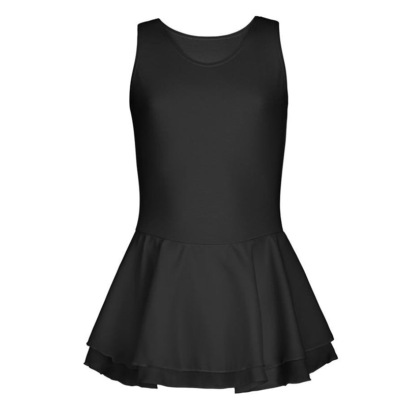 Capezio Double Layer Skirt Tank Dress Toddler Black - DanceSupplies.com