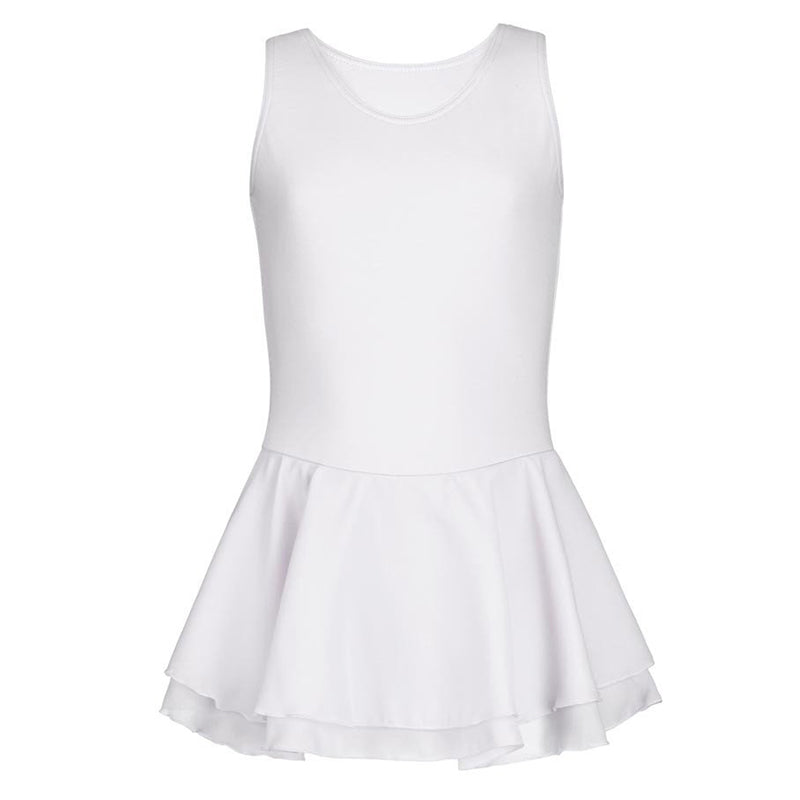 Capezio Double Layer Skirt Tank Dress Toddler White - DanceSupplies.com