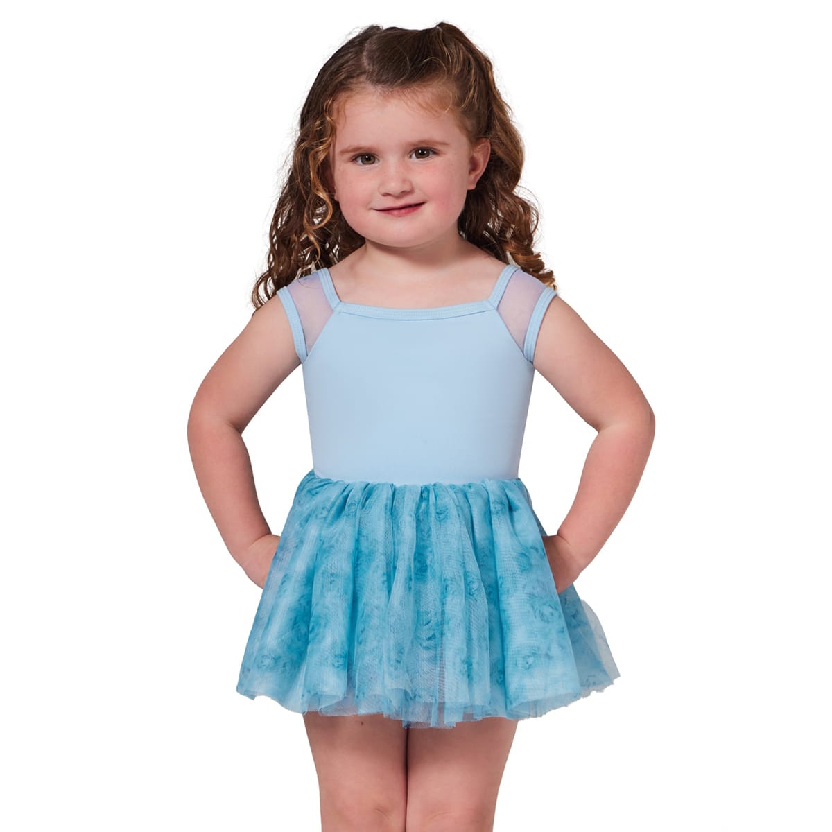 Capezio Child Coming Up Roses Camellia Dress Toddler Light Blue - DanceSupplies.com