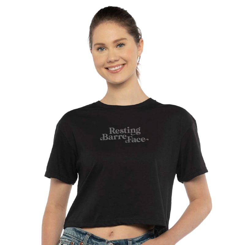 Covet Resting Barre Face Tee Adult XS Black - DanceSupplies.com