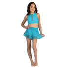 Danznmotion Child Lyric Mesh Shorts Child 6X-7 Blue Lagoon - DanceSupplies.com