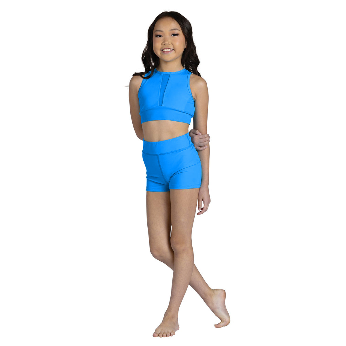 Danznmotion Child High Waisted Booty Shorts Child 6X-7 Caribbean Pop - DanceSupplies.com