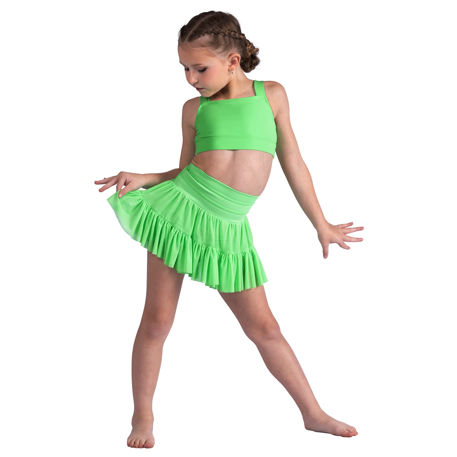 Danznmotion Child Coty Bra Top Child 4-6 Luminous Green - DanceSupplies.com