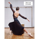 DellaLo' Adult Golden Label Venere Long-Sleeve Leotard - Nero - DanceSupplies.com