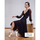 DellaLo' Adult Golden Label Venere Long-Sleeve Leotard - Nero Adult XS Nero - DanceSupplies.com