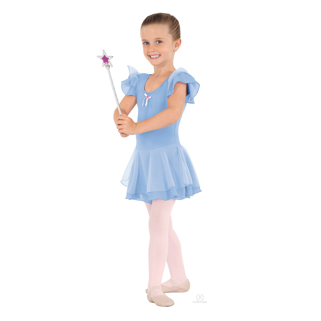 Eurotard Sophia Bow Dress Child XS Light Blue - DanceSupplies.com