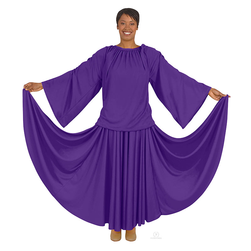 Eurotard Unisex Polyester Angel Sleeve Blouse Adult S Purple - DanceSupplies.com