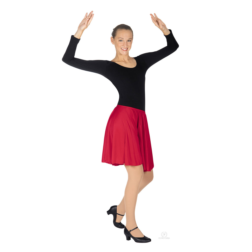 Eurotard Adult/Child Pull-On Skirt X-Small Red - DanceSupplies.com