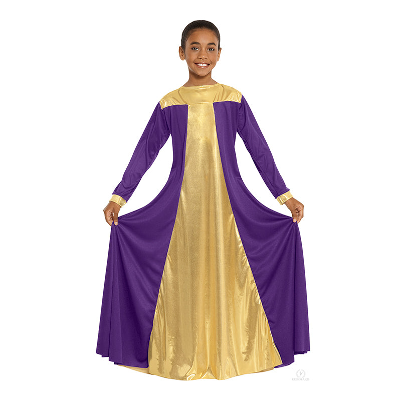 Eurotard Resurrection Dress Child S/M Purple/Gold - DanceSupplies.com