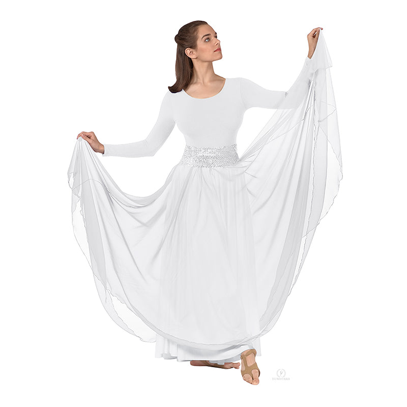Eurotard Chiffon Overlay Skirt Adult White - DanceSupplies.com