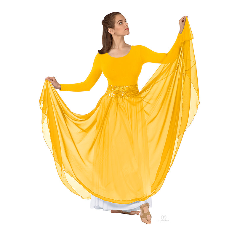 Eurotard Chiffon Overlay Skirt Adult Yellow - DanceSupplies.com
