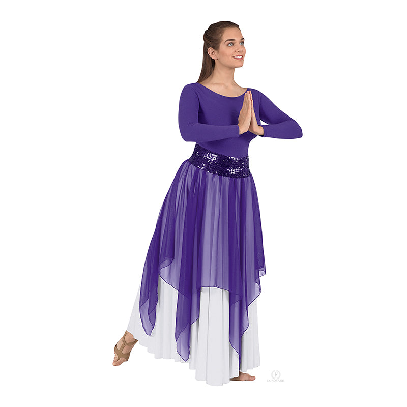 Eurotard Chiffon Single Handkerchief Skirt/Top Child Purple - DanceSupplies.com