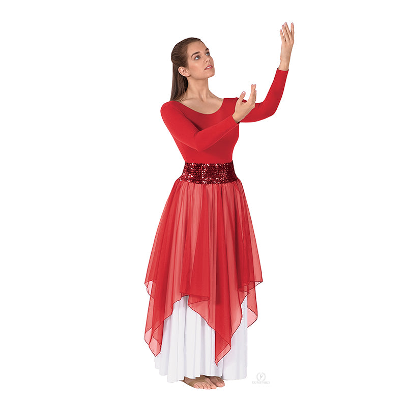 Eurotard Chiffon Single Handkerchief Skirt/Top Child Red - DanceSupplies.com