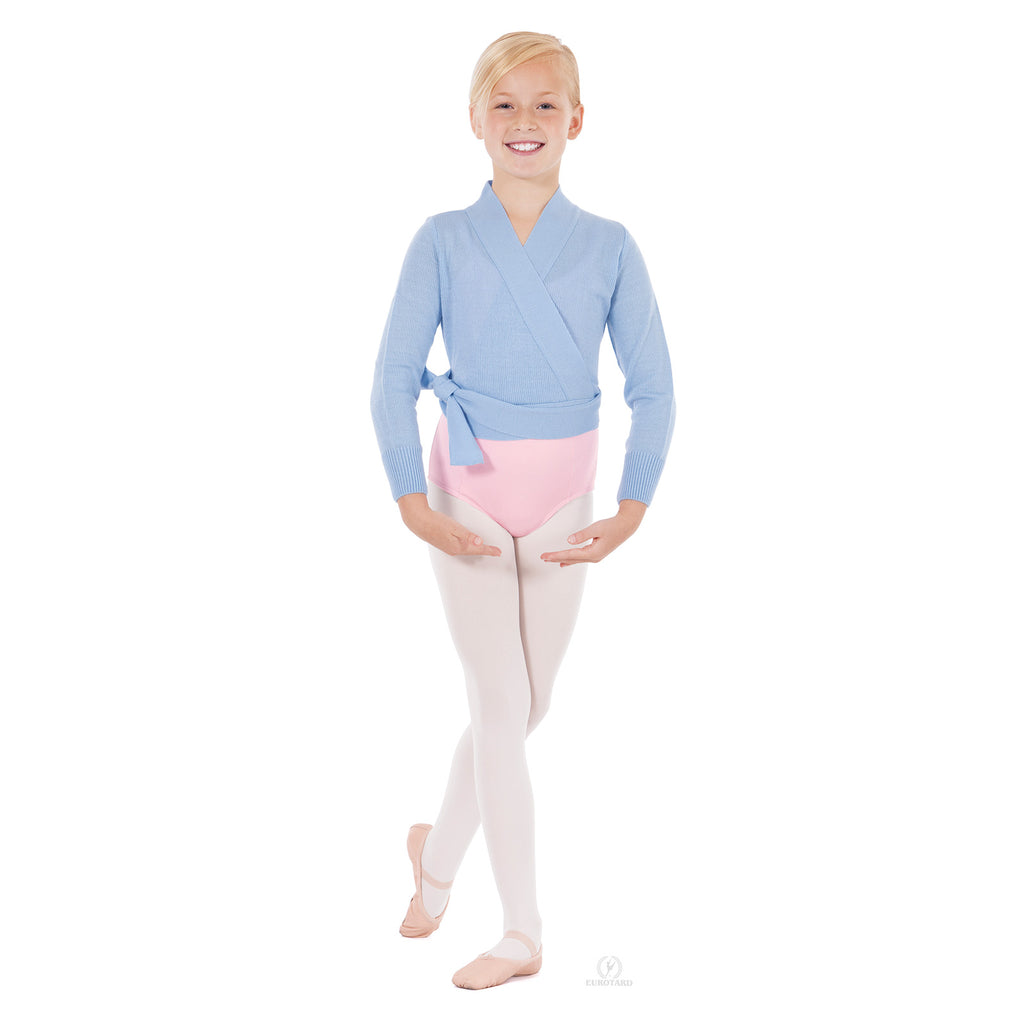 Eurotard Child's Classic Wrap Sweater Child S Light Blue - DanceSupplies.com
