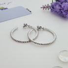 FH2 40mm Rhinestone Hoop Earrings Clip-On Aurora Borealis - DanceSupplies.com