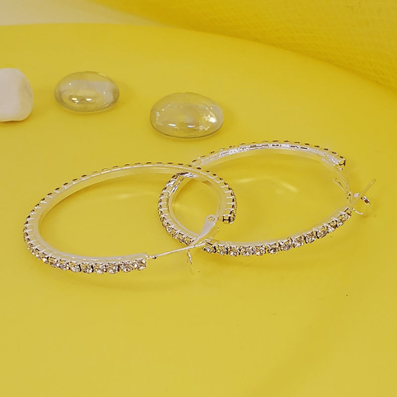 FH2 40mm Rhinestone Hoop Earrings - DanceSupplies.com