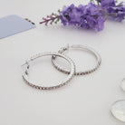 FH2 40mm Rhinestone Hoop Earrings Pierced Aurora Borealis - DanceSupplies.com