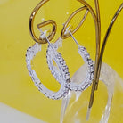 FH2 20mm Rhinestone Hoop Earrings Pierced Aurora Borealis - DanceSupplies.com