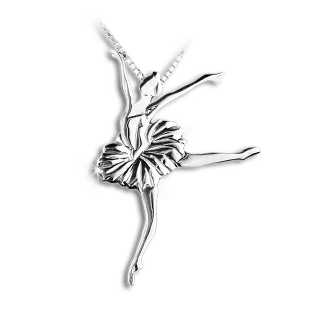 Mikelart Sterling Silver Necklace With Swan Lake Pendant   - DanceSupplies.com