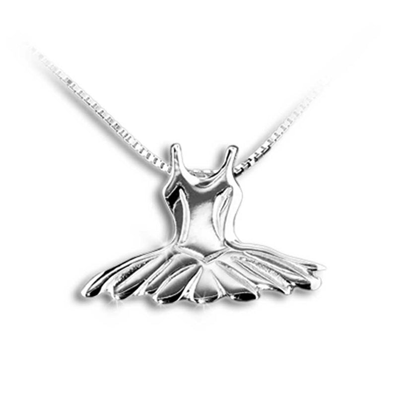 Mikelart Sterling Silver Necklace With Tutu Pendant   - DanceSupplies.com