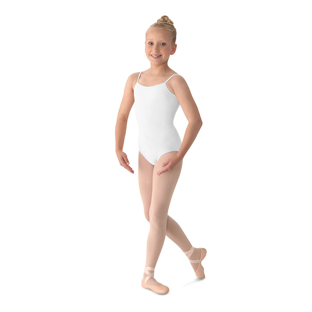 Mirella Girl's Camisole Leotard Child XS White - DanceSupplies.com