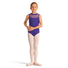 Mirella Girls Celestia Zip Back Leotard Child 6X-7 Violet - DanceSupplies.com