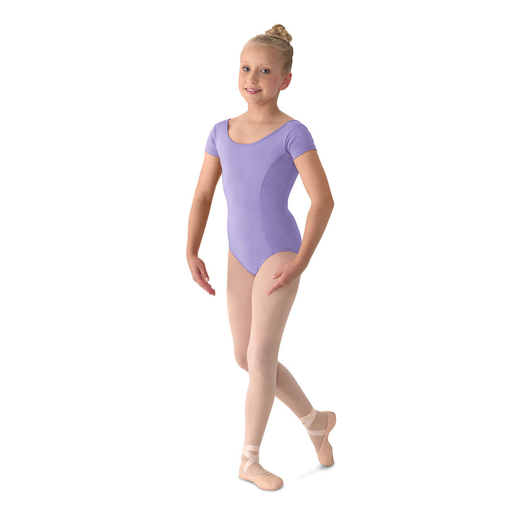 Mirella Girl's Cap Sleeve Leotard Child XS Lilac - DanceSupplies.com