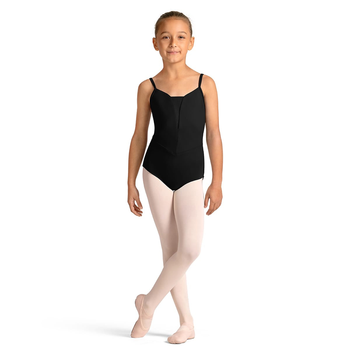 Mirella Girls Celestia Camisole Leotard Child 6X-7 Black - DanceSupplies.com