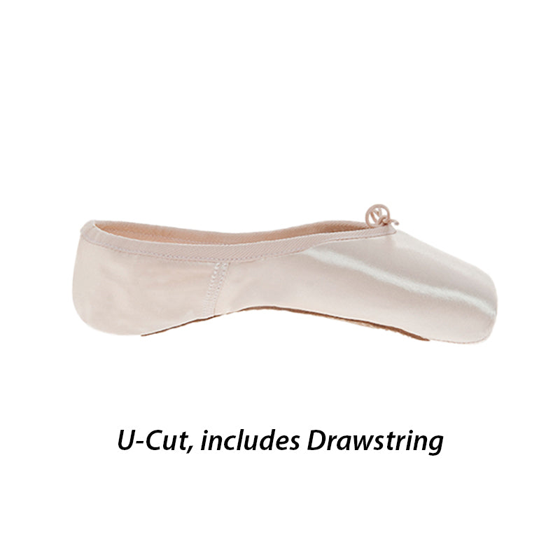 Russian Pointe Rubin U-Cut Drawstring Pointe Shoes - Flexible Hard Shank   - DanceSupplies.com