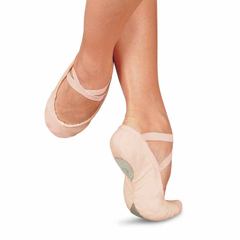 Sansha Pro 1C Canvas Split Sole Ballet Slippers - Pink Adult 3 Narrow Pink- DanceSupplies.com