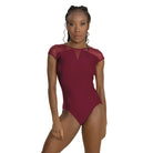 So Danca Adult Cora Cap Sleeve Leotard Adult P Burgundy - DanceSupplies.com