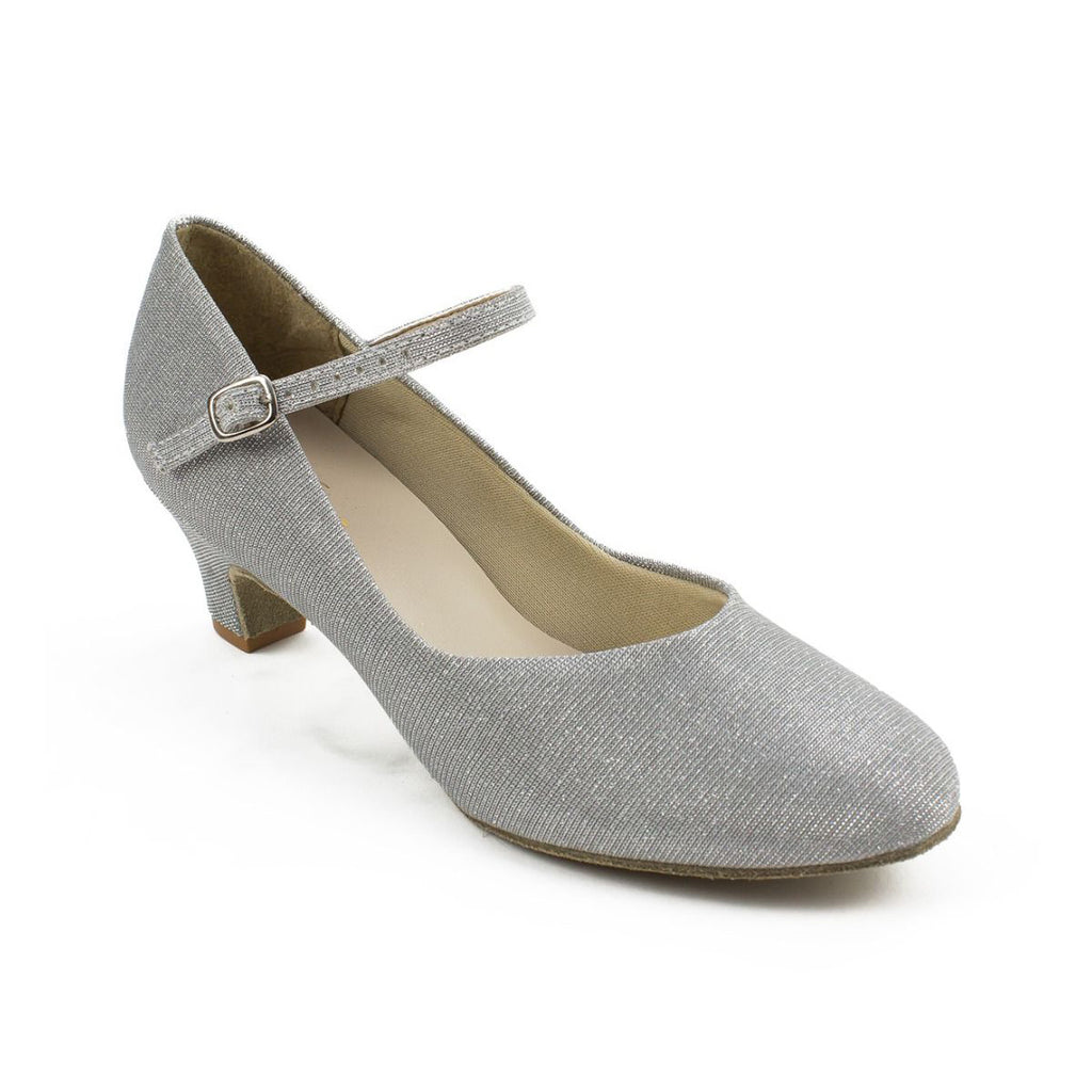 So Danca 1.5" Heel Glitter Ballroom Shoes - Silver Adult 4 Silver - DanceSupplies.com