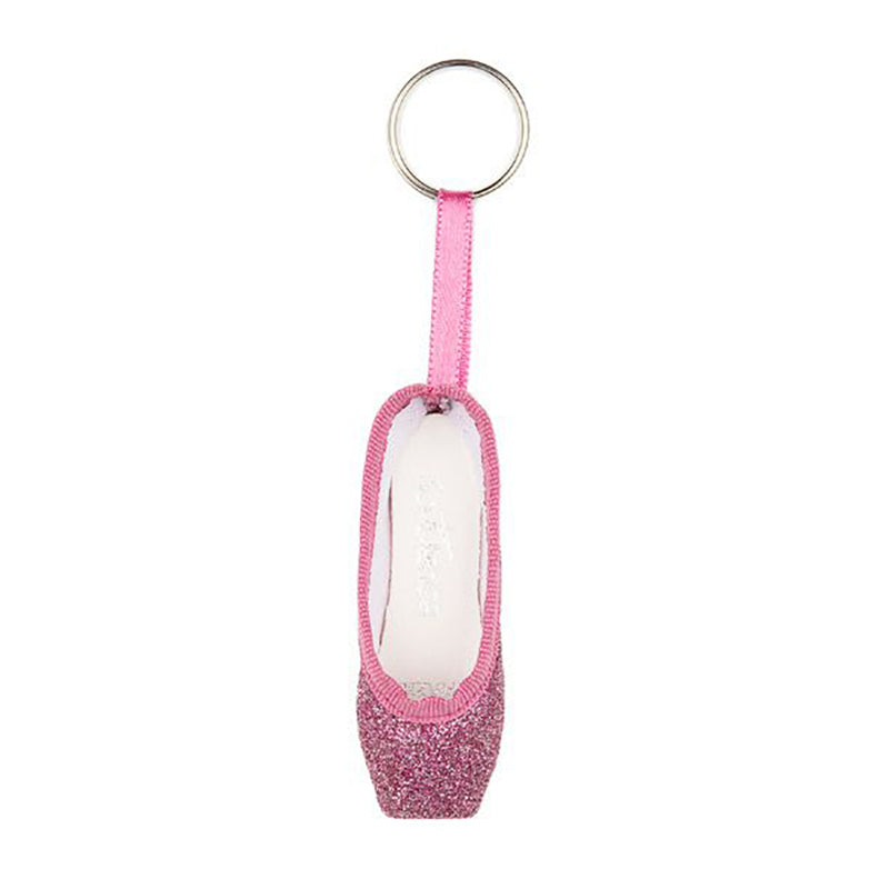 So Danca Glitter Mini Pointe Shoe Keychain Rose  - DanceSupplies.com