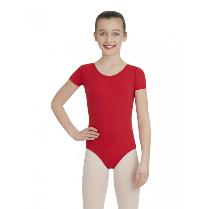 Capezio Child's Short Sleeve Leotard Toddler Red - DanceSupplies.com