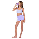 XO Dance Pinstripe Top Lavender Child 6X-7 - DanceSupplies.com
