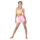 XO Dance Pinstripe Top Pink Lemonade Child 6X-7 - DanceSupplies.com