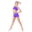 XO Dance Sassy Scrunch Shorts Child 4-6 Purple Rain - DanceSupplies.com